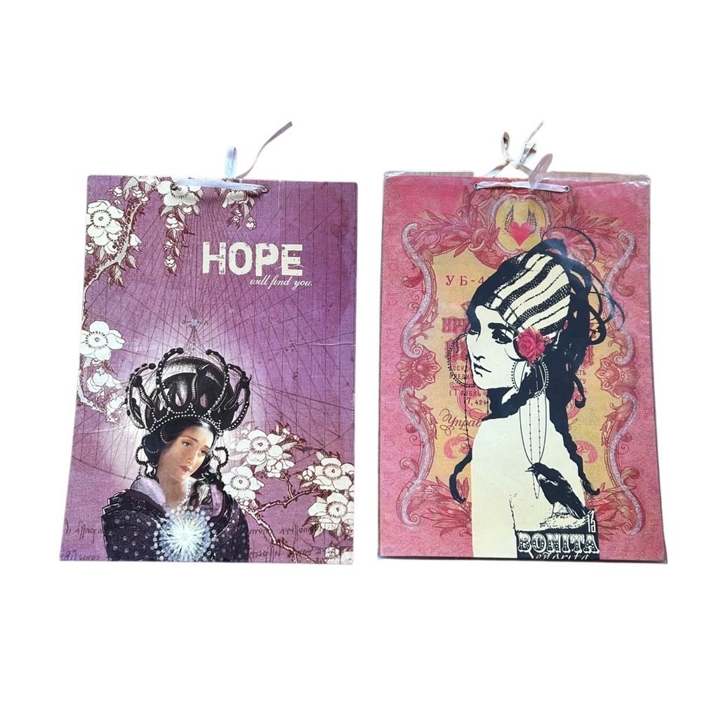 Vintage Papaya Art Board set of 2 Bonita and Hope